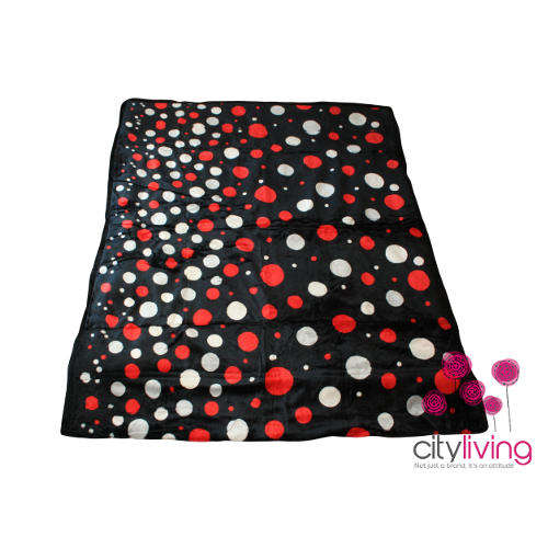 Free Shipping - Polka Dot Print Blanket - Queen Bed