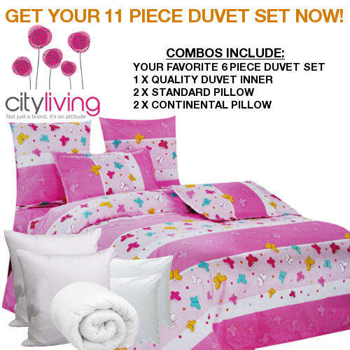 Free Shipping - 11 Piece Duvet Set Combo - Queen Bed Size