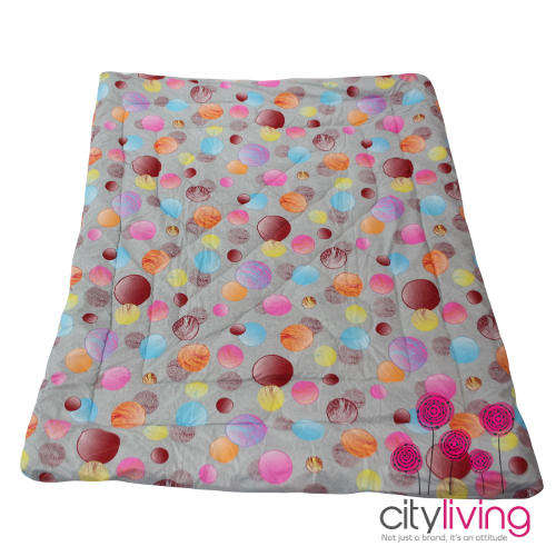 Free Shipping - 3 Pce Cotton Blend Bubble Patterned Printed Comforter Set - Three Qaurter Bed