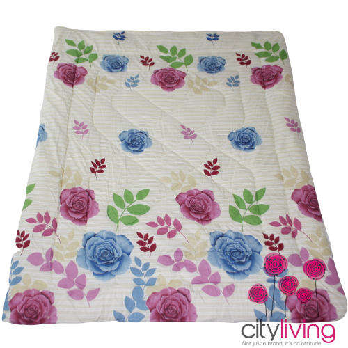 3 Pce Cotton Blend Printed Comforter - Three Quarter