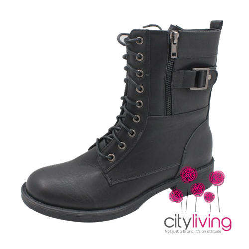 Free Shipping - Model.Me Ladies Military Boot - Size 6 Black