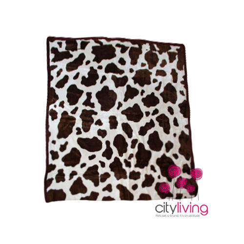 Free Shipping - Animal Print Black Blanket BROWN- Queen Bed