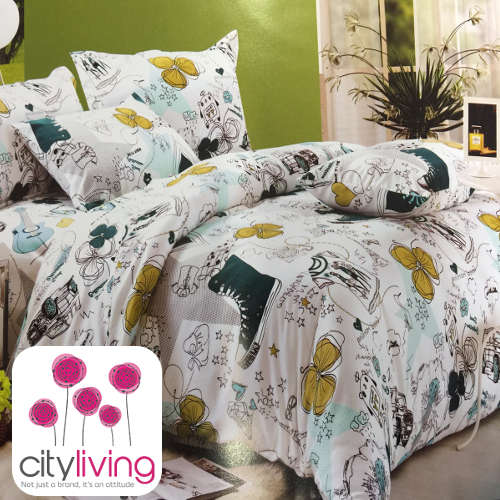 100 % Cotton 6 Pce Duvet Set - Queen Bed