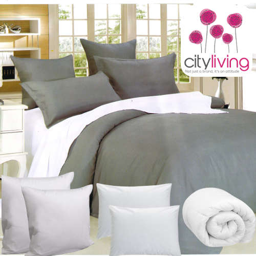 11 Pce Bedding Hampers - Double - GREY / WHITE