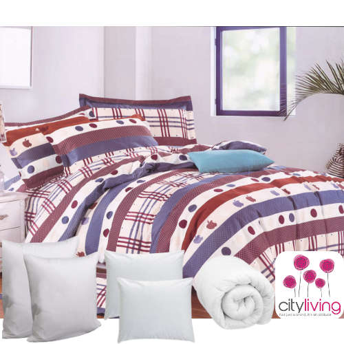 10 Piece Duvet Cover Set - Economical Range - Double Bed Size