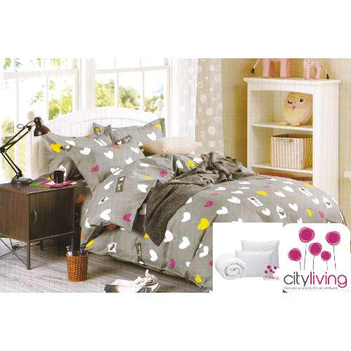 7 Piece Combo Set - Bedding in a Bag - Inners & Duvet Cover - Cotton - Premium Range - Queen Bed