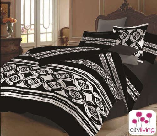 3 PCE 200GSM Luxury Range - Microfibre Printed Comforter Set -  Queen Bed Size