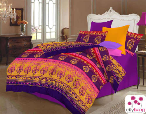 3 PCE 200GSM Luxury Range - Microfibre Printed Comforter Set - Double Bed Size