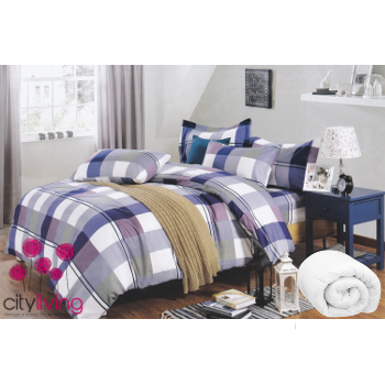 5 Piece Premium Range Combo Set - Cotton - Duvet Cover & Other Linen - Queen Bed Size