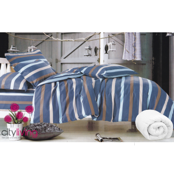 5 Piece Premium Range Combo Set - Cotton - Duvet Cover & Other Linen - Queen Bed Size