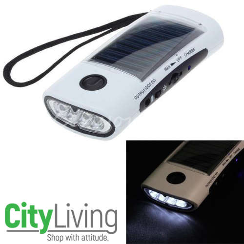 T001 Solar Power Energy Charger Torch Flashlight Radio