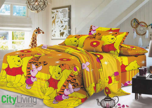3 PCE Kiddies Duvet Cover Set Winnie The Pooh (No2) 3/4 Size