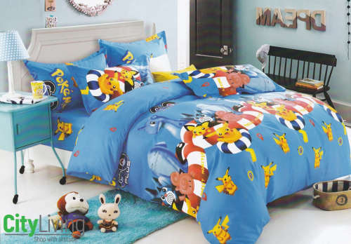 3 PCE Kiddies Duvet Cover Set Pokemon 3/4 Size