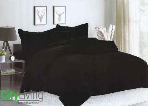 6 Piece Premium Plain Cotton Duvet Cover Sets (Double)