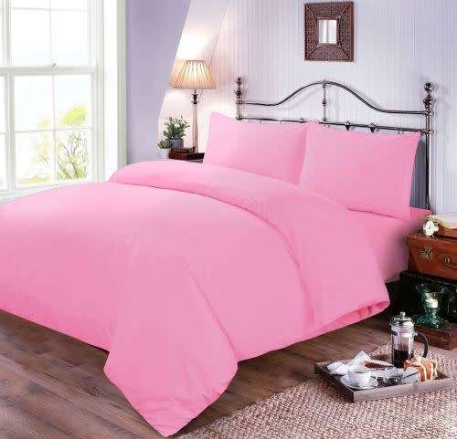 5 Piece Plain Cotton Duvet Cover Set + Free Sheet