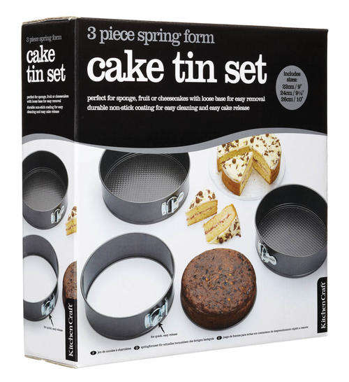 Kitchen Craft 3 Piece Non-Stick Spring Form Cake Tin Set