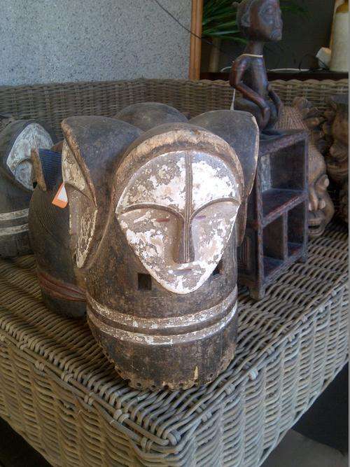 4 Faced Wooden carved Ceremonial Head/Mask