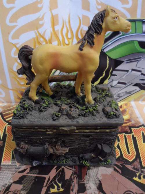 Jewelry box with a horse on top