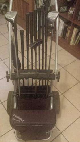Jack Nicklaus EZup clubs with Gemini Execuglide cart