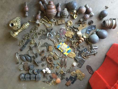Huge lot of vintage cupboard handles and fittings.