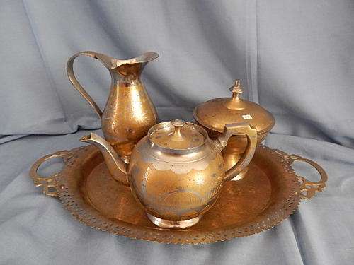 Two tone teaset on tray. Stunning piece!! Clearance sale!