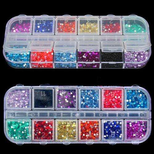NAIL ART RHINESTONES 3000 PIECES IN CONTAINER **READY TO SHIP**