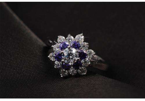 STUNNER - 1.98CTW FLOWER AMETYST & TOPAZ RING **IN STOCK**READY TO SHIP**