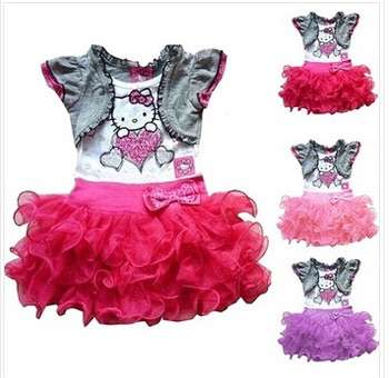 GIRLS HELLO KITTY TUTU DRESS - RED