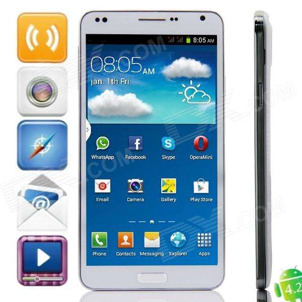 M-HORSE N9000W Dual-Core Android 4.2.2 WCDMA Smartphone w/ 5.5", 4GB ROM, GPS, FM - White