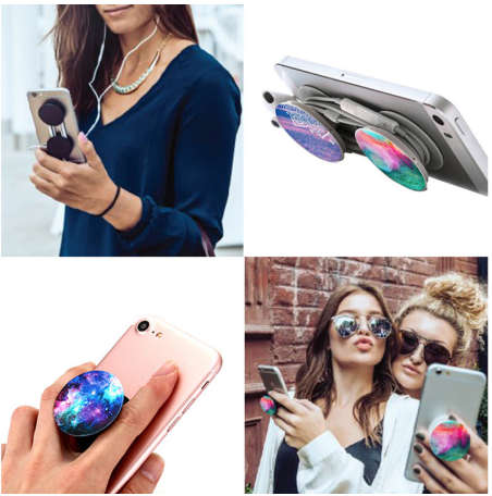 POP SOCKETS PHONE HOLDER STAND (Black)