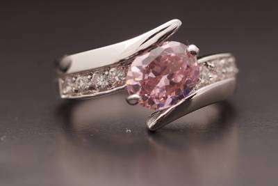 10K White Gold Filled Pink Sapphire Women's Ring Gift P138 Size7.5
