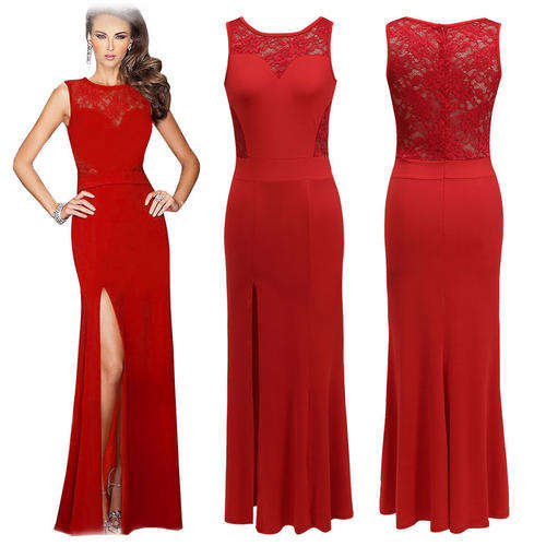 Womens Formal Long Lace Prom Evening Party