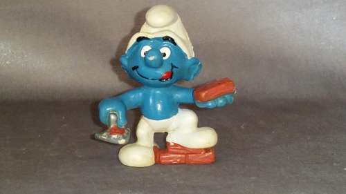 Vintage Collectible Smurf : 2.0148 Bricklayer Smurf