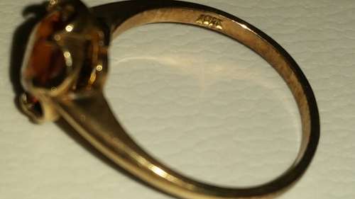 Vintage10kt Gold Ring - Citrine -Peach/Orange Gemstone