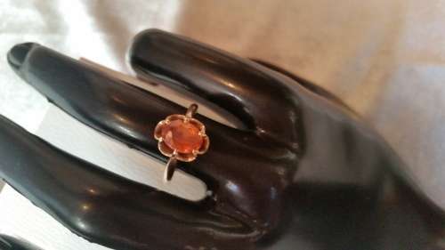 Vintage10kt Gold Ring - Citrine -Peach/Orange Gemstone