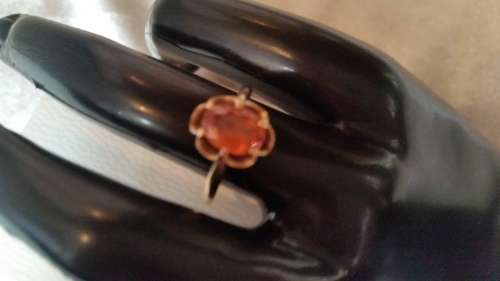 Vintage10kt Gold Ring - Citrine -Peach/Orange Gemstone