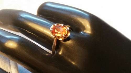 Vintage10kt Gold Ring - Citrine -Peach/Orange Gemstone