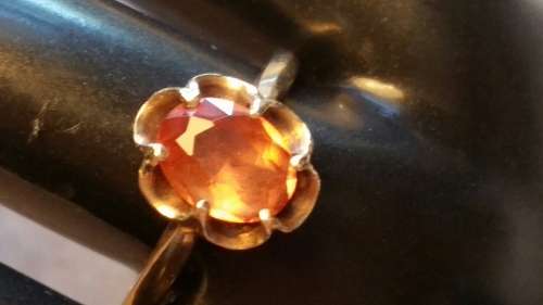 Vintage10kt Gold Ring - Citrine -Peach/Orange Gemstone