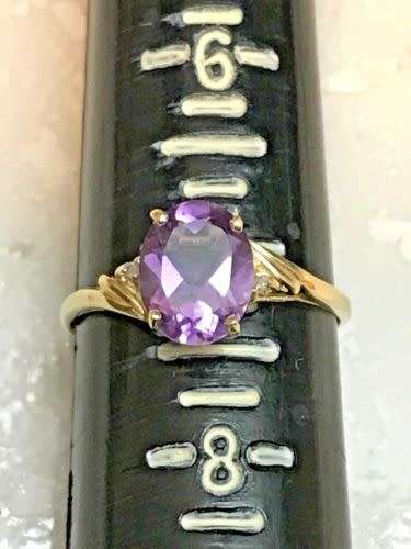 New Amethyst and Diamond Yellow Gold Ring