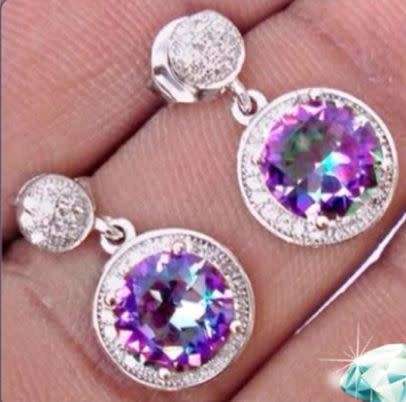 MYSTIC RAINBOW TOPAZ STUD EARRINGS