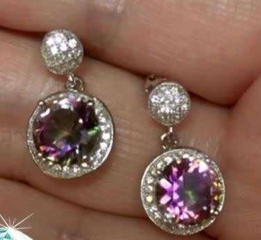 MYSTIC RAINBOW TOPAZ STUD EARRINGS