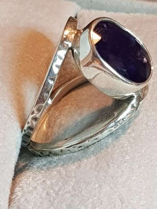 Sterling Silver Natural Sapphire Ring