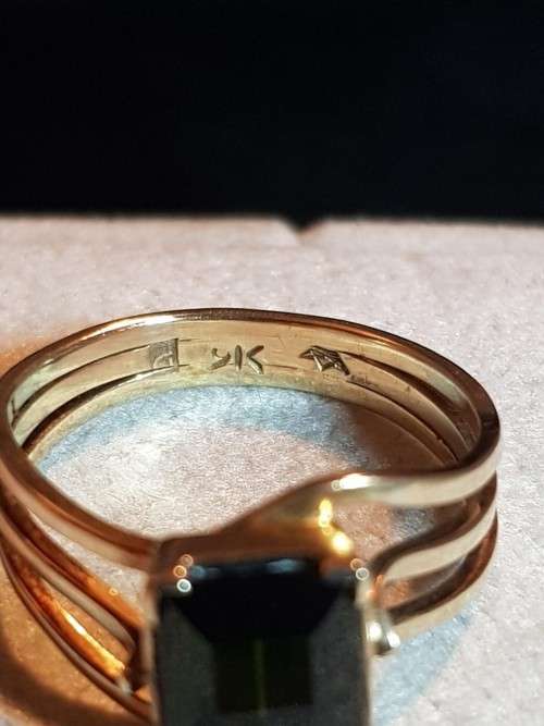 Green Tourmaline 9ct Gold Ring