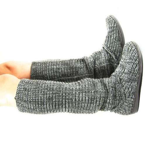 Designer boot mid-calf crocheted grey size SA 5.5