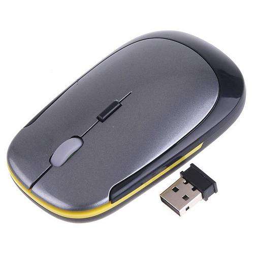 Ultra-Slim Mini USB 2.4G Wireless Optical Mouse Gray