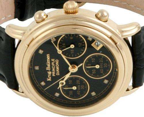 BRAND NEW - Krug Baumen DIAMOND Ladies CHRONO 18ct GOLD plated
