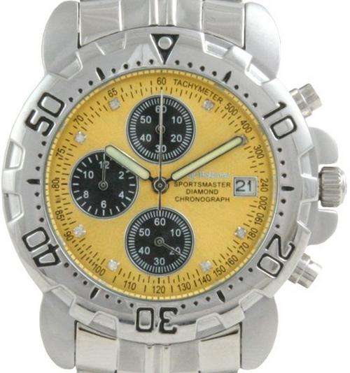 ***RED HOT R1.00 CRAZY AUCTION*** BRAND NEW - Krug Baumen DIAMOND SPORTSMASTER YELLOW Gents
