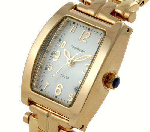 ****R5,800.00***KRUG BAUMEN Ladies Tuxedo Gold pl White Dial watch