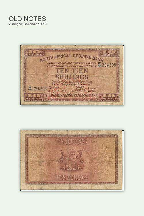J Postmus-Ten Shillings-1st issue-19 April 1943 circulated-Condition as per photo
