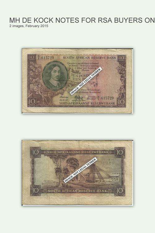 Ten Pounds-MH De Kock-3rd issue-18/12/52-condition as per image